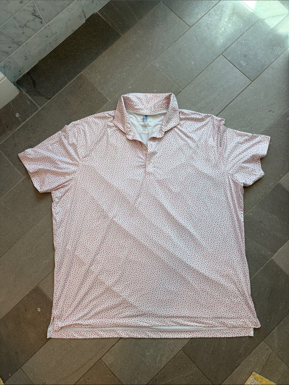 johnnie-O Featherweight White with Red Printed Polo Shirt